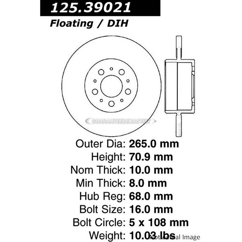 For Volvo 940 960 Centric Rear Brake Rotor Disc DAC
