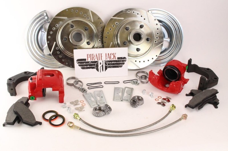 Disc Brake Conversion Kit for Mopar A 62-72 Dart Red Calipers Black 5x4.5 gallery