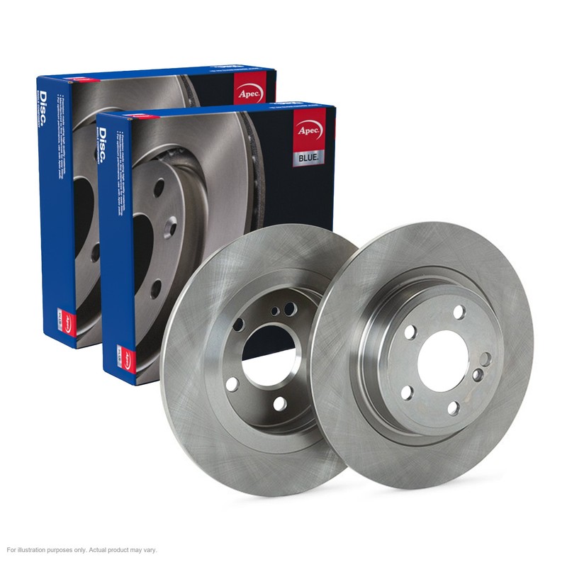 2X APEC Rear Brake Discs for MERCEDES-BENZ SLC 2016- 300mm Solid SDK7406