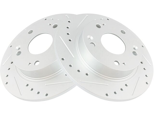 TRQ 55TH91H Rear Brake Rotor Set Fits 2006-2011 Honda Civic
