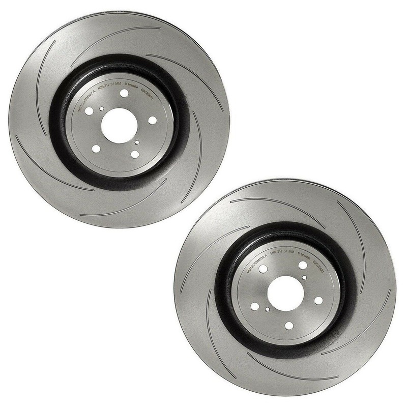 Brembo Front Left and Right Coated Slotted Disc Brake Rotors For Lexus GS F RC F