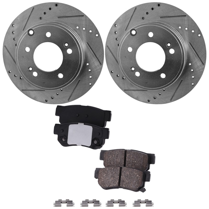 Rear Brake Disc Rotors and Pads Kit for Hyundai Azera Sonata 2005-2008