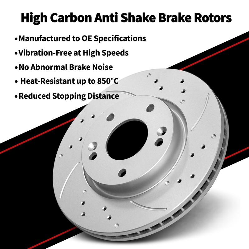 Front Rear Brake Rotors Brake Pads Kit for 2005-2010 Grand Cherokee Commander gallery