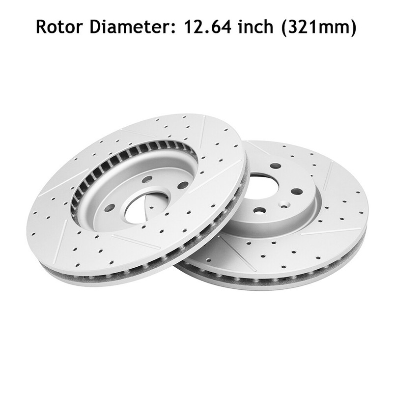 Front Drilled Disc Brake Rotors+Ceramic Pads for Chevy Camaro 2010-2015 3.6L gallery