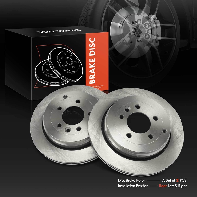 2Pcs 325mm Rear Side Disc Brake Rotors for Land Rover LR3 2005 2006-2009 V6 4.0L gallery