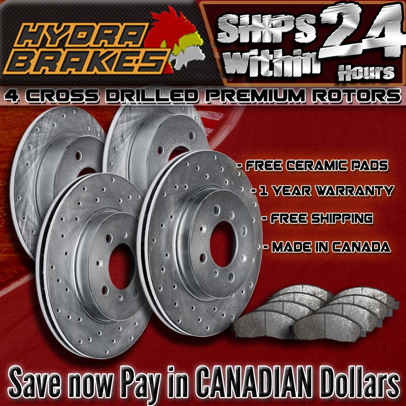 FITS 2014 2015 Infiniti Q50 Sport Drilled Brake Rotors CERAMIC Sliver