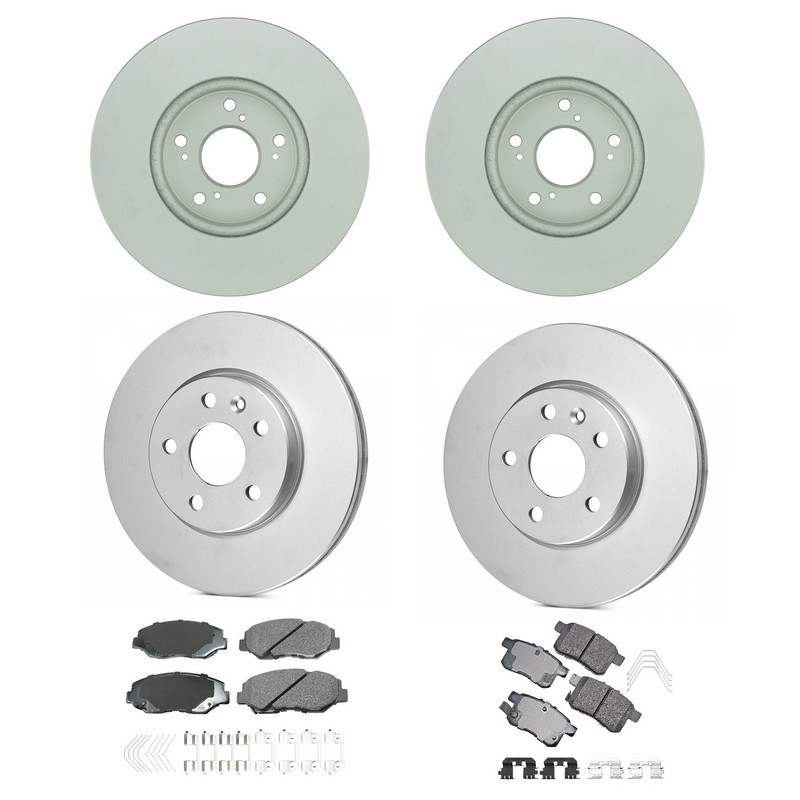 Bosch Front Rear Rotor Akebono ProACT Ceramic Pads Kit for Accord LX-S FWD Coupe
