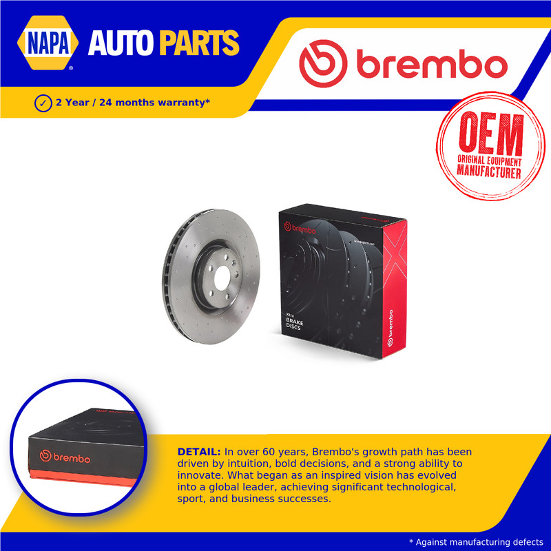 Brake Disc Single Vented fits VOLVO V60 Mk2 2.0 Front 2018 on 345mm Brembo