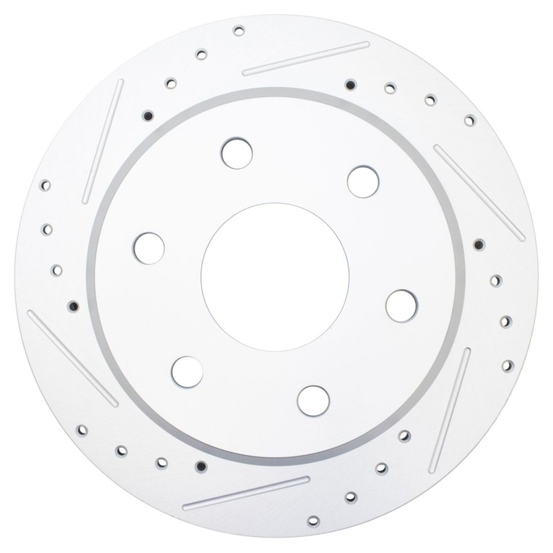 Performance Drilled Slotted Rear Coated Brake Rotor Pair for GMC Truck gallery