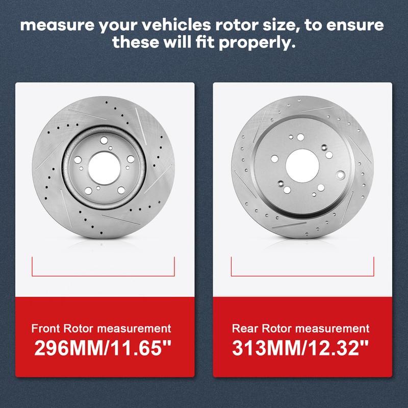 FOR 2005 - 2010 HONDA ODYSSEY FRONT & REAR DRILLED BRAKE ROTORS + BRAKE PADS gallery