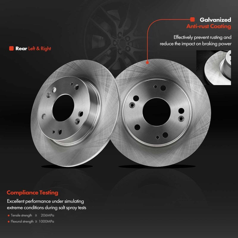 Disc Rotor & Ceramic Brake Pads + Wheel Hub & Bearing for Honda Civic 2012 Rear gallery