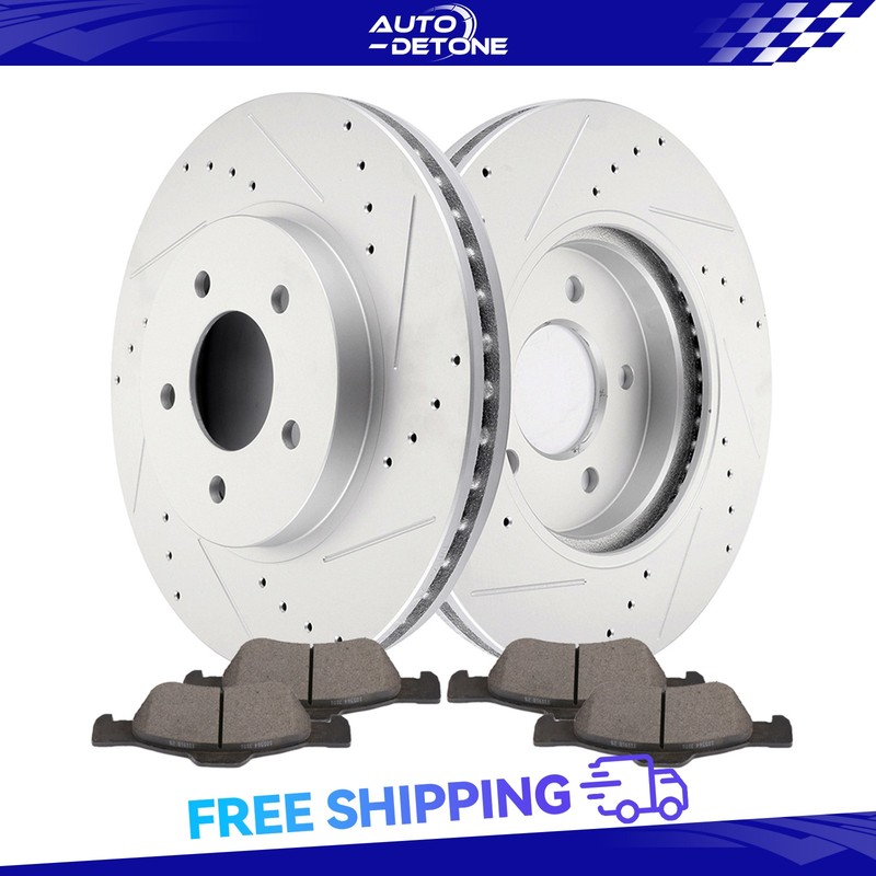 Front 2X Brake Rotors & 4X Metallic Pads Kit For Ford Escape Hybrid 2008 – 2012