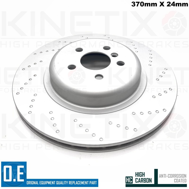 FOR BMW X6 M 60i G06 CROSS DIMPLED REAR BRAKE DISCS PAIR 370mm gallery