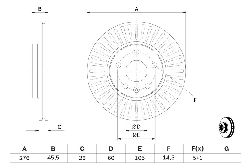 Bosch 0 986 479 643 Brake Disc for Chevrolet, Opel, Vauxhall gallery
