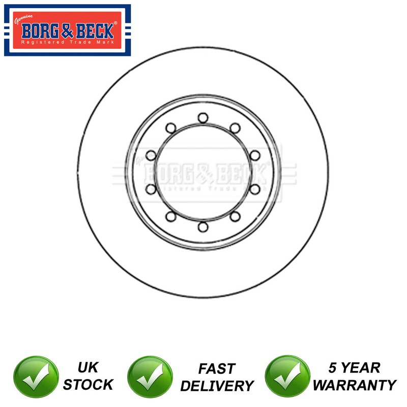 1x Brake Disc Rear Borg & Beck Fits Ford Transit 2.3 2.4 dCi 2.5 3.2 1488311