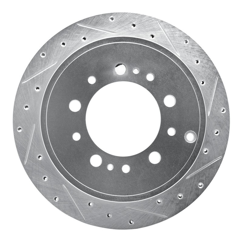 R1 631-76137R Drilled & Slotted Rear Right Rotor for 2008-2022 Toyota Sequoia