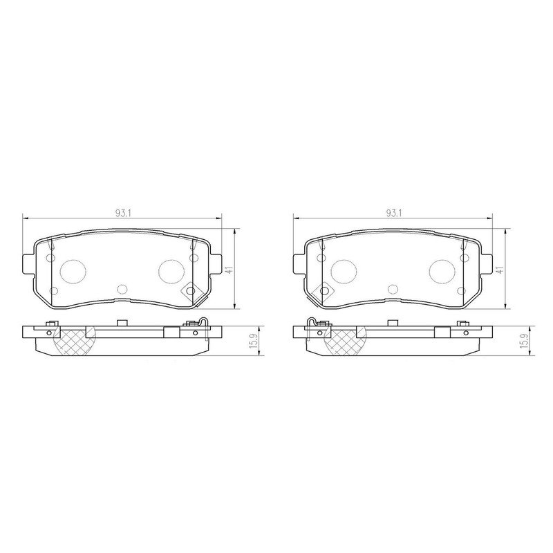 Brembo OEM Ceramic Brake Pads Kit For 2018-2023 Hyundai Kona 9 Yr Warranty