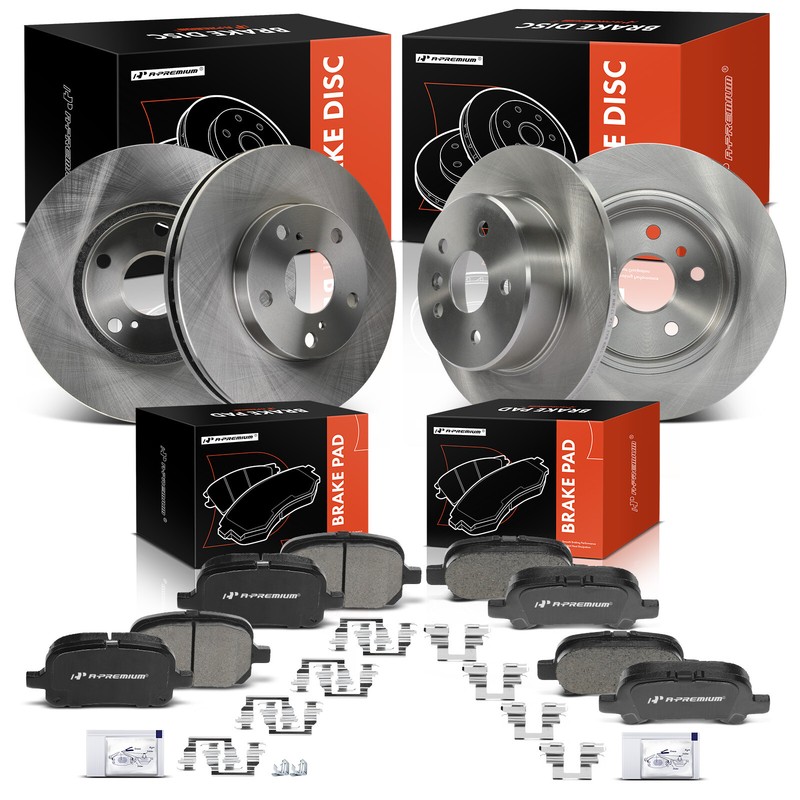 A-Premium Front & Rear Disc Brake Rotors & Ceramic Pads for Toyota Avalon 00-04