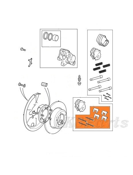 Land Rover Discovery Defender Range Classic Rear Brake Pad Retainer Clip Kit New gallery
