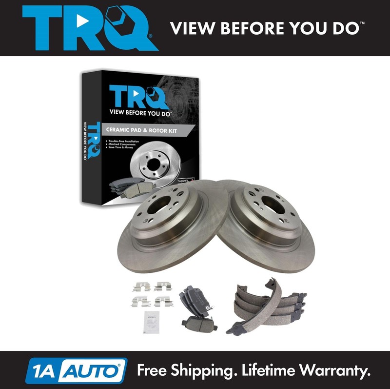 TRQ Rear Ceramic Brake Pad & Rotor Kit Fits 2009-2014 Acura TL