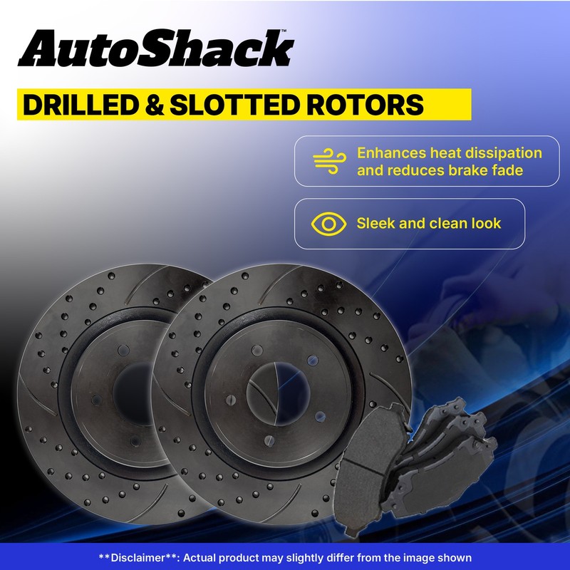 Rear Drilled Slotted Brake Rotors Ceramic Pads for Chevy, Express 3500 2003-2017 gallery