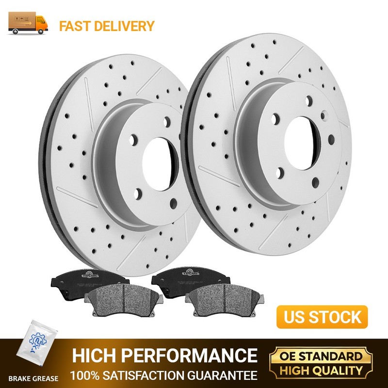 300mm Front Drilled Disc Rotors Ceramic Brake Pads For Cadillac ATS 2014 – 2018