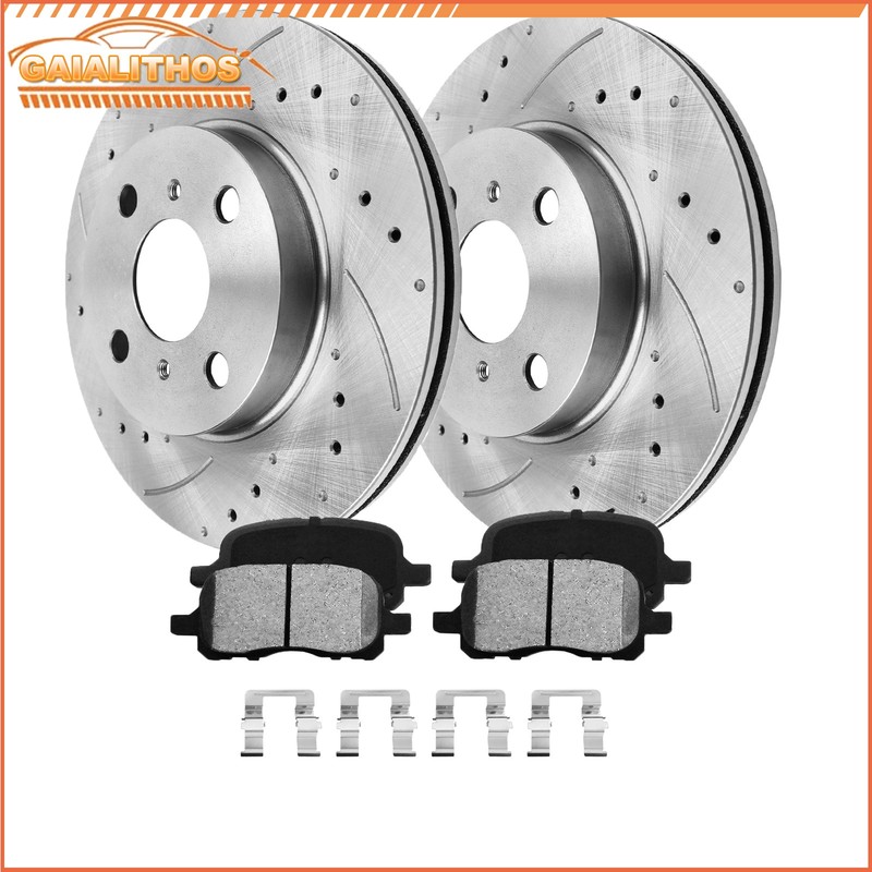 Front Drilled Brake Rotors Ceramic Pads Kits for Chevrolet Prizm Toyota Corolla