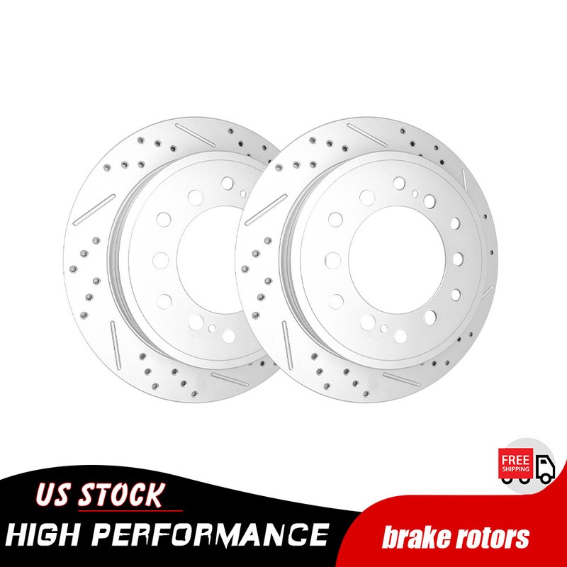 2Pcs Rear Drilled Brake Rotors Disc For Lexus GX460 Toyota 4Runner FJ Cruiser