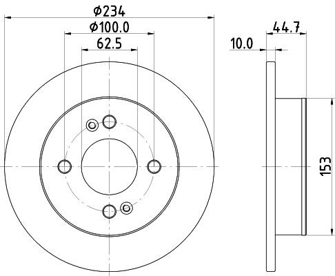 2x Rear Brake Disc Fits Hyundai Mintex MDC2796C Outer Ø 234mm Solid gallery