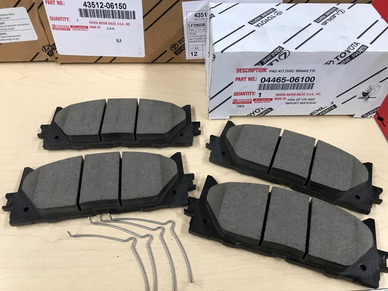 2007-2017 TOYOTA CAMRY GENUINE OEM NEW FRONT BRAKE ROTORS OEM PADS & SHIMS gallery