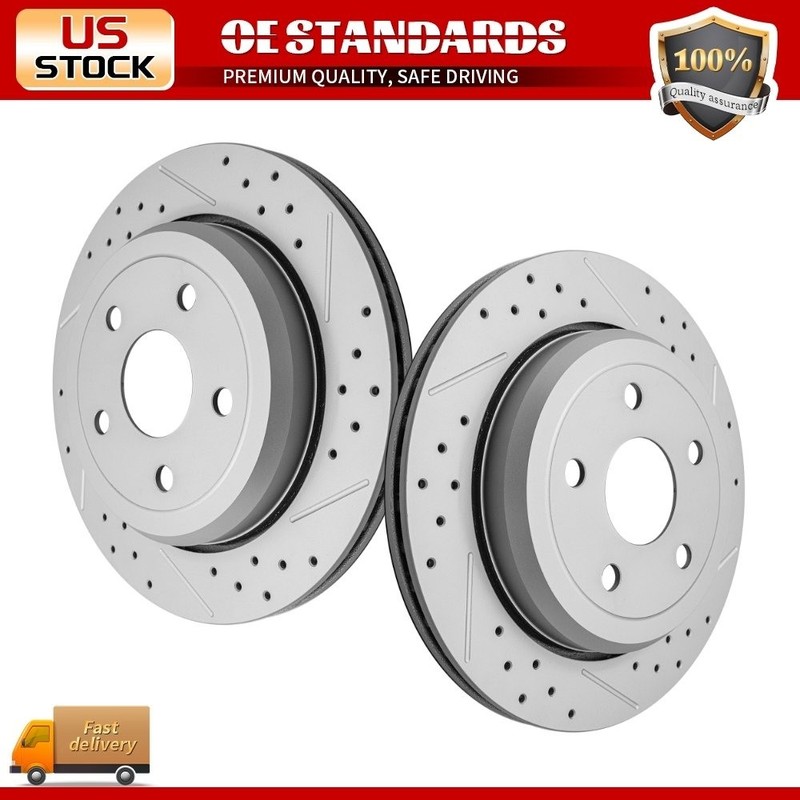 330mm Vented Rear Disc Drilled Rotors for Dodge Durango Jeep Grand Cherokee