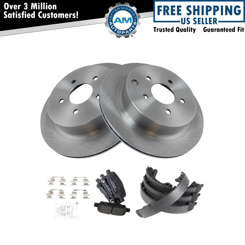 Rear Brake Pad & Rotor Kit Ceramic For 10-17 INFINITI 03-17 Nissan