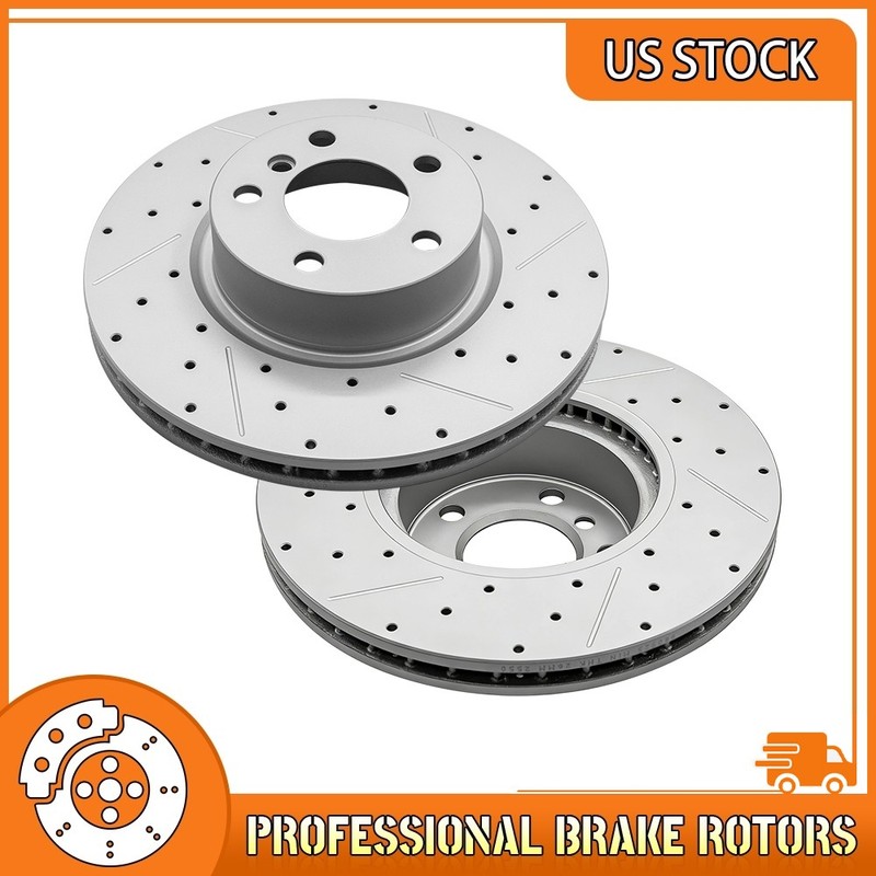 Front Drilled Brake Rotors For 2011 2012 2013 2014-2017 BMW X3 2015-2018 BMW X4
