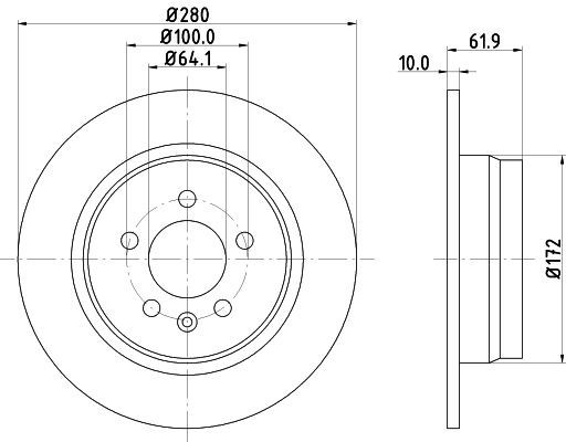 2X Mintex MDC1085 Rear Brake Discs 280mm Solid Fits Changan MG Rover 75 Cx20 Zt