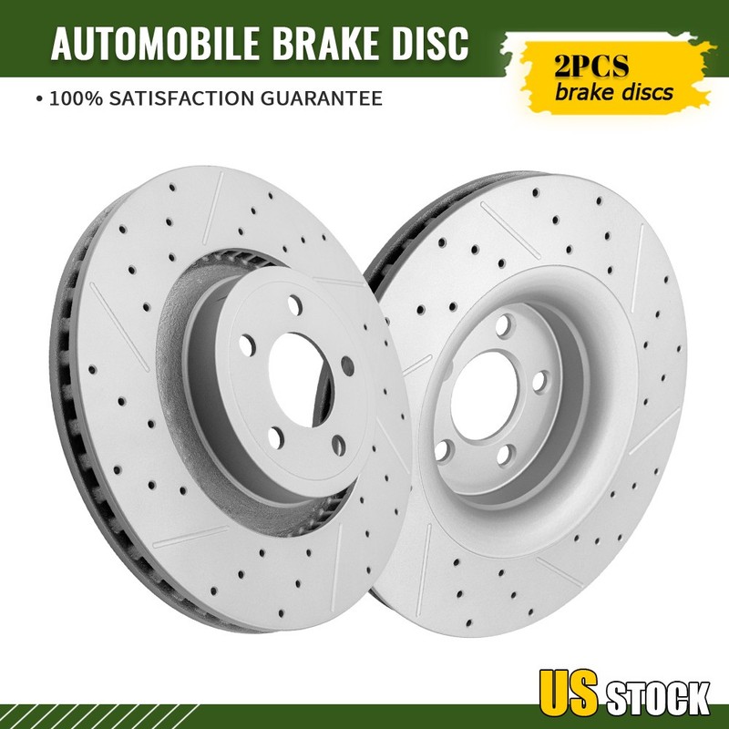 2Pcs Front Drilled Brake Disc Rotors Set For 2015 – 2023 Ford Mustang