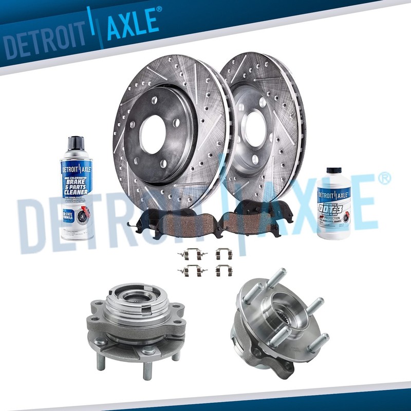 Front Drilled Brake Rotors + Ceramic Pads for Kit for Infiniti EX35 EX37 G25 AWD