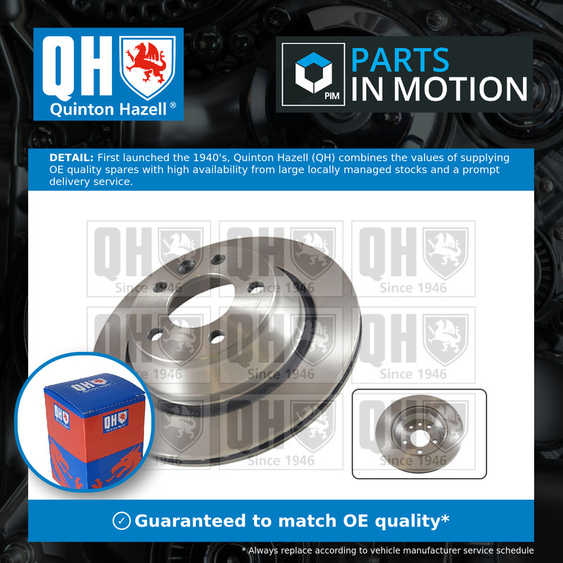 2x Brake Discs Pair Vented Rear 314mm BDC5475 Quinton Hazell Set 7L6615601E New