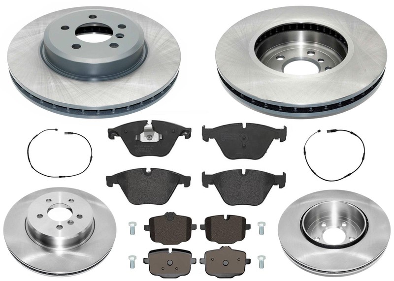 For BMW 640i 2012 2013 2018 Front & Rear GEO Coated Rotors & EPS Brake Pads