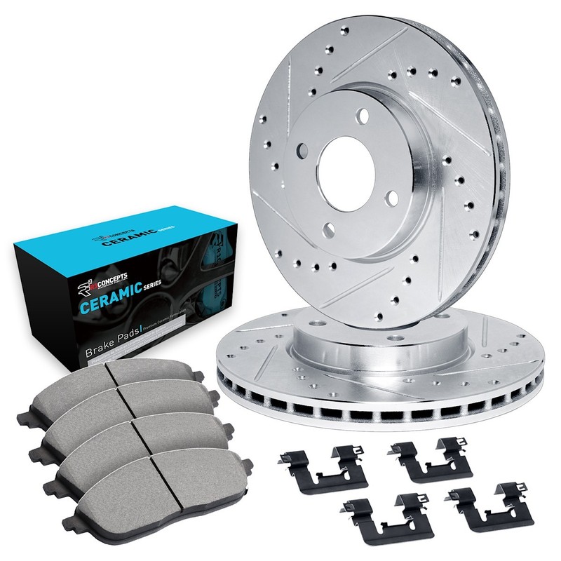 WGWH1-59032 R1 Concepts 2-Wheel Set Brake Disc and Pad Kits Front Coupe Sedan