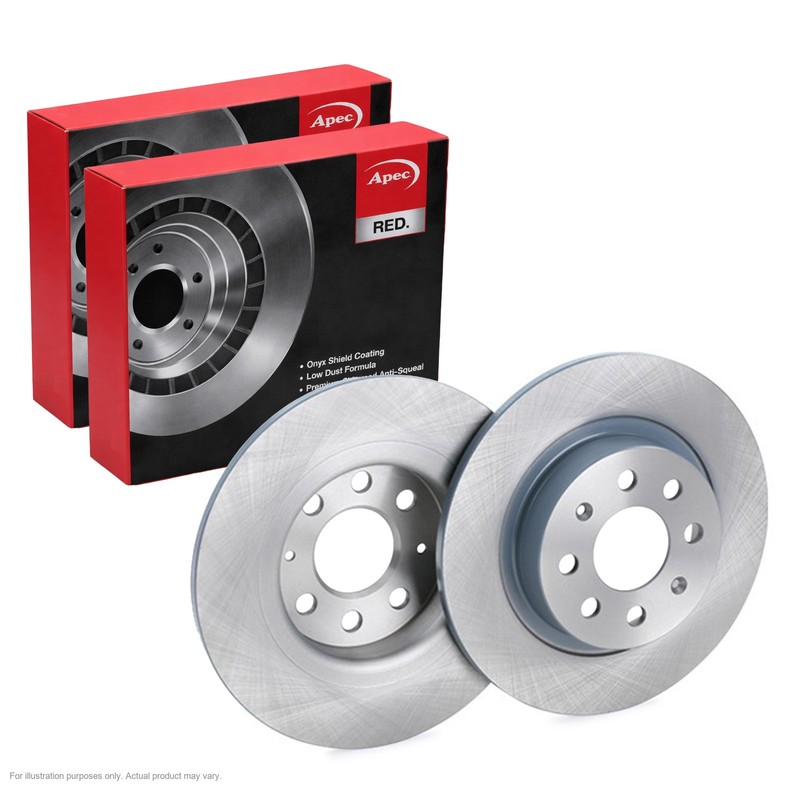 2X APEC Rear Brake Discs for VAUXHALL ADAM 2014-18 264mm Solid DSK2395