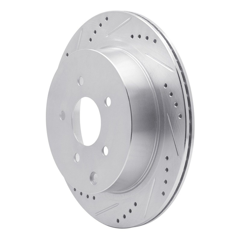 Dynamic Friction 631-67089L DFC Brake Rotor – Drilled and Slotted – Silver