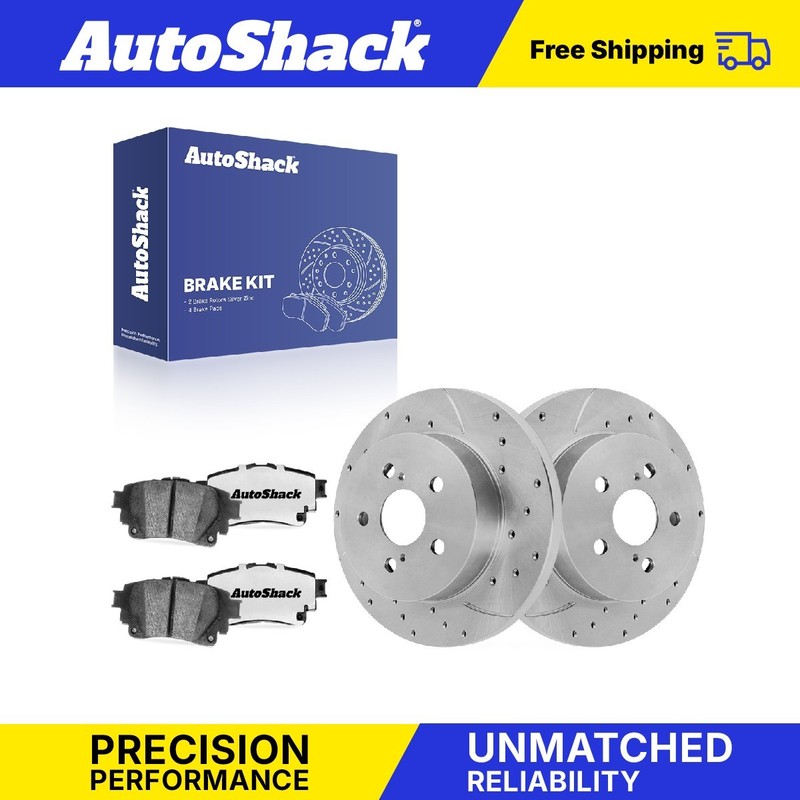 Rear Drilled Slotted Brake Rotors Ceramic Pads for Toyota, Corolla 2020-2022