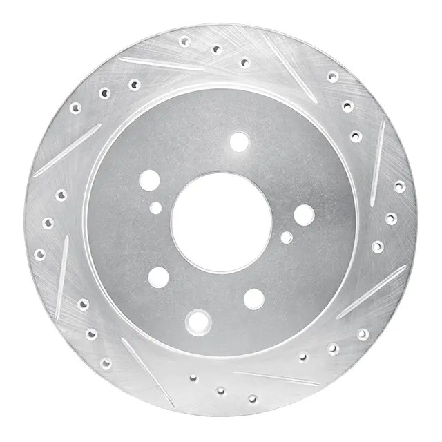 Genuine DFC Brake Rotor – Drilled and Slotted – Silver 631-68004R
