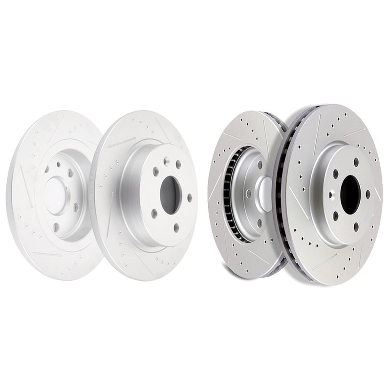 Front and Rear Drilled & Slotted Brake Rotors For Chevrolet Cruze 2011 – 2013
