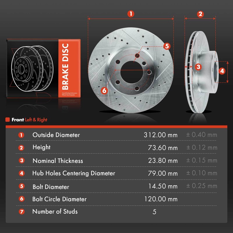 2x Front Drilled Brake Rotor for BMW 228i 230i 320i 323i 328d 328xi 428i 430i X1 gallery