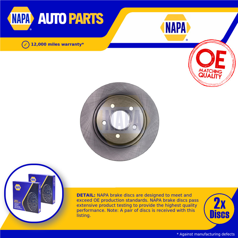 2x Brake Discs Pair Solid fits FORD TOURNEO CONNECT TDCi 1.8D Rear 02 to 13 Set