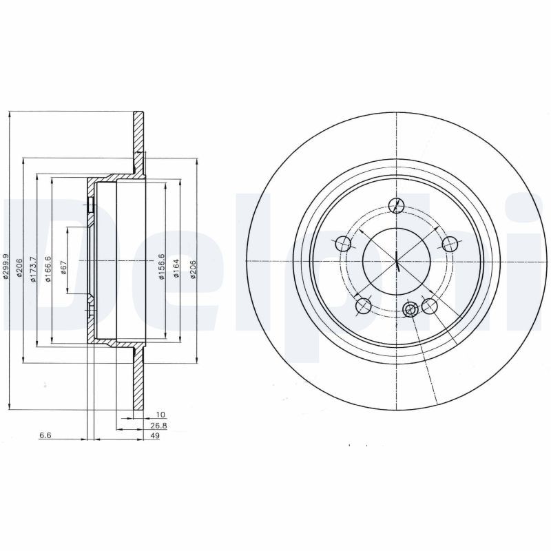 Delphi BG4153C Brake Disc for Mercedes-Benz
