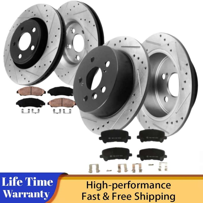 330mm Front Rear Drilled Rotors Pads For 2008 Acura MDX 2007 – 2013