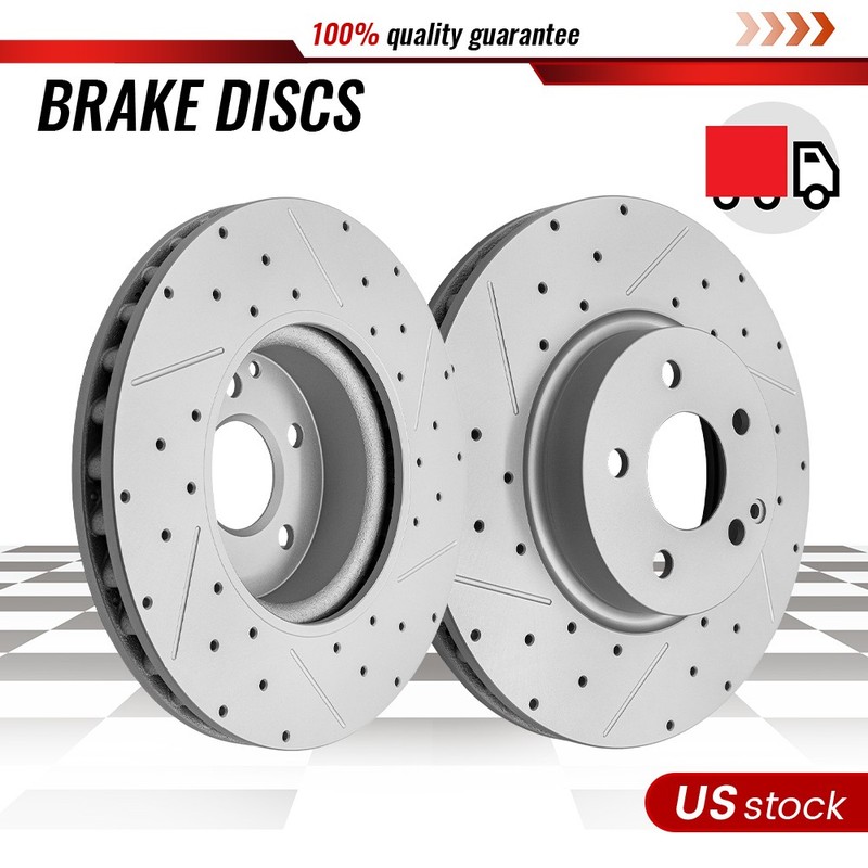 262mm Front Drilled Disc Brake Rotor Pair Set of 2 for Mercedes Benz C300 C350