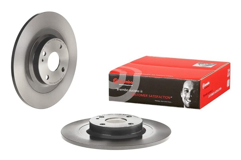 Brembo 08.D224.11 Prime UV Coated Solid Brake Rotors – Rear Pair